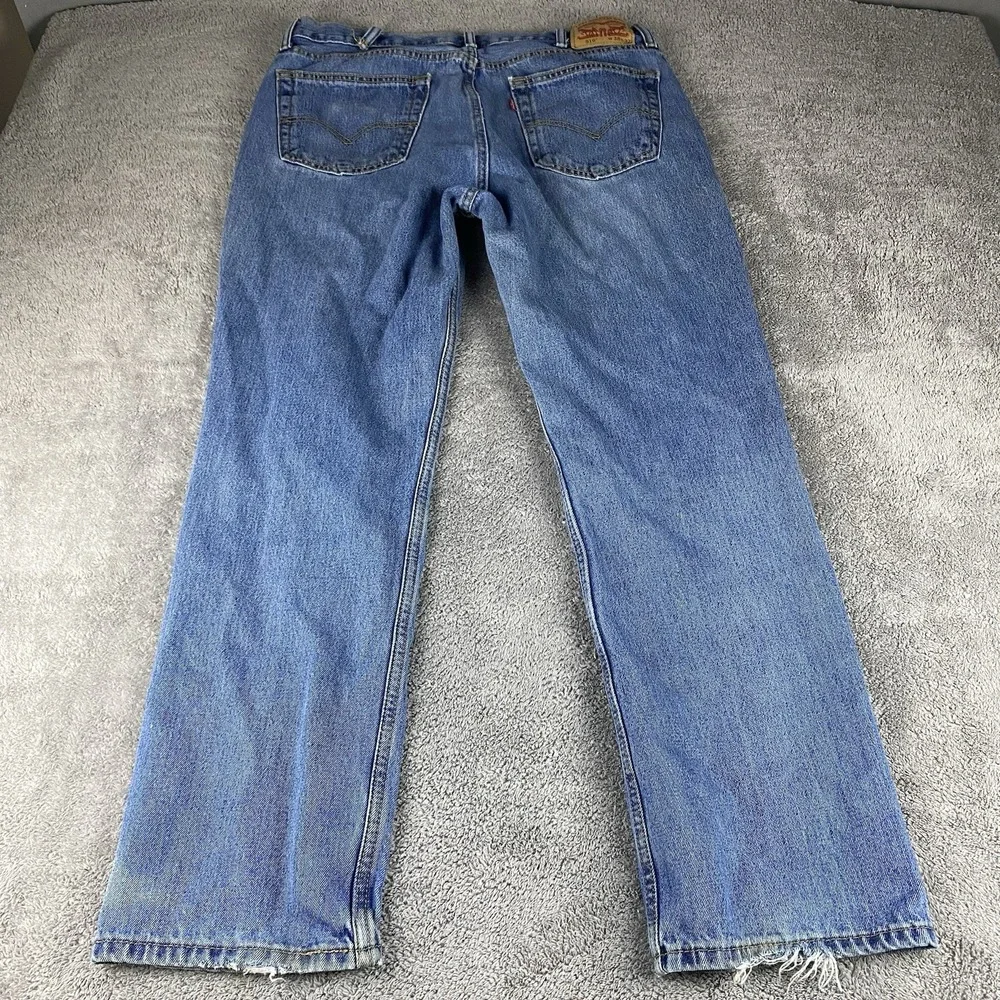 Levis 516 Classic Straight Jeans Mens 38x32 Blue Medium Wash High‎ Rise Vintage